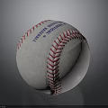 Classic White Baseball With Red Stitching And Blue Brand Text