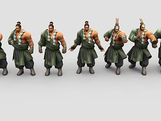 Game Role Minority Mongolian Character Ancient Dress Farmer Merchant Shop 3d model