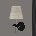 Modern Wall Lamp With Beige Fabric Shade Mounted On Textured Wall Panel 3d model
