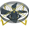 Air Conditioner Fan Outdoor Unit With Heat Dissipation Fins And Rotating Blades
