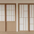 Japanese-style sliding door 3d model
