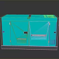 Blue Industrial Generator With Enclosed Design Ventilation Panels And Durable Build