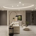 Modern Cream Tone Living Room With Starry Ceiling And Elegant Cozy Contemporary Interior Design