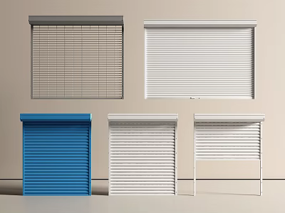 Different Types Of Window Roller Blinds In Various Colors And Styles 3d model
