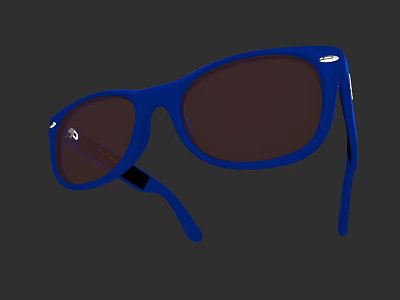 Modern Blue Rectangular Sunglasses With Stylish Frame And Brown Lenses 3d model