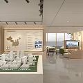 Modern Elegant Property Sales Office Exterior With Warm Soft Lighting And Full Height Glass Facade
