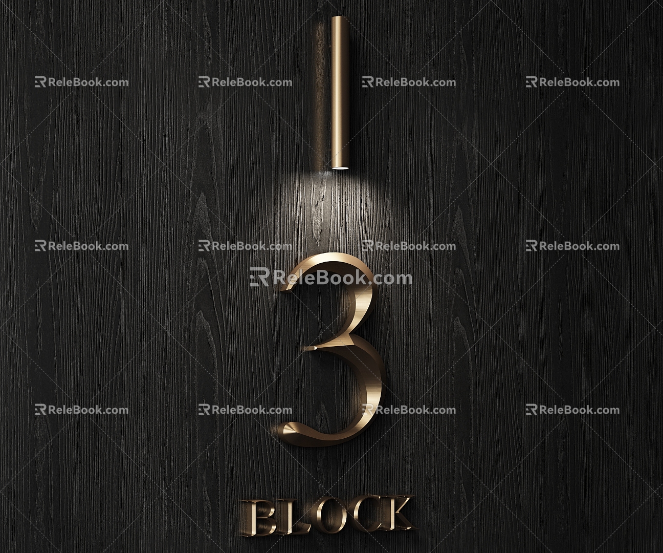 Sign Wall Lamp Building Number Font 3d model