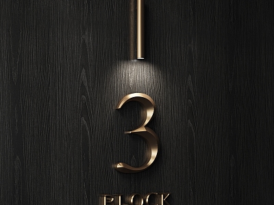 Sign Wall Lamp Building Number Font 3d model