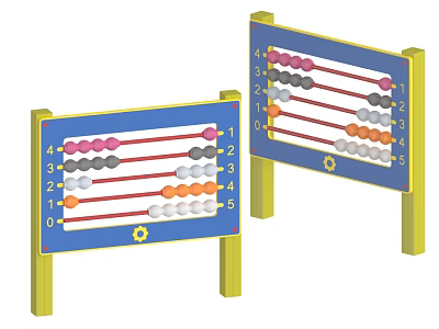 Abacus children's abacus beads teaching toys 3d model