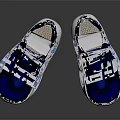 Blue Casual Sneakers With Velcro Straps White Sole And Blue Dots Design