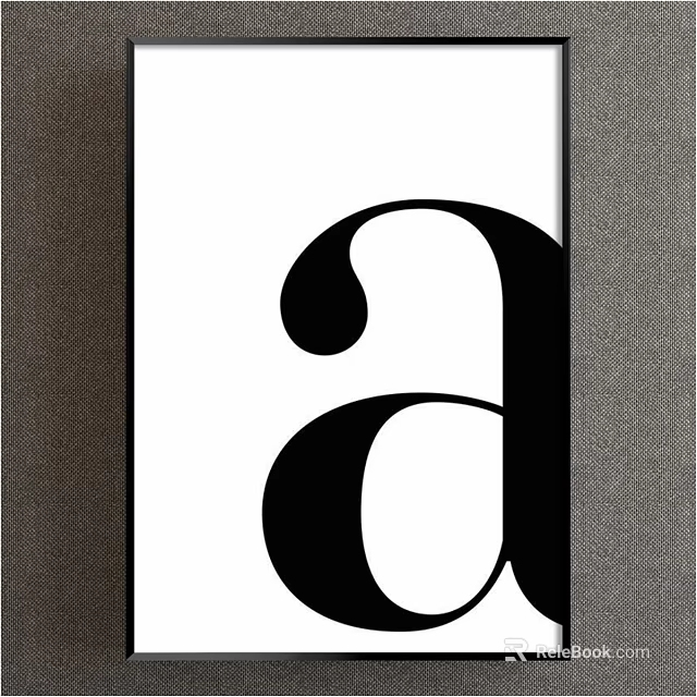 Stylish Black Letter A Design On White Background With Framed Edges 3d model 