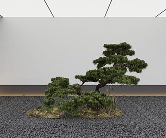 Yingke Pine Courtyard Small Landscape Gardening Small Landscape 3d model