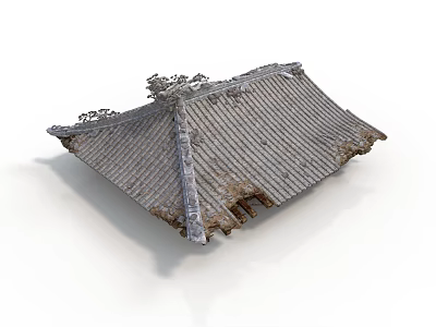 Traditional Architectural Roof With Tiled Surface And Ornate Eave Details 3d model