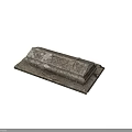 Ancient Stone Tombstone With Weathered Surface And Cross Design On Base 3d model