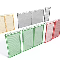 Multicolored Metal Mesh Fences Display In White Background