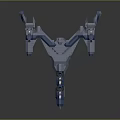 Sleek Sci Fi Spaceship Design With Blue Gray Exterior Multiple Thrusters And Cockpit