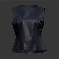 Classic Fitted Navy Sleeveless Top With Modern Design And Solid Color 3d model