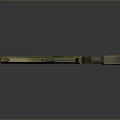 Futuristic Sci-Fi Weapon With Green Body Orange Accents And Mechanical Grip Design