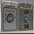 Double Shower Sauna Cabins With Window Control Panel And Modern Design 3d model