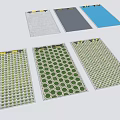 Parking Lot Ground Design With Various Patterned And Colored Floor Surfaces 3d model