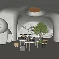 Quiet reception area sales office 3d model