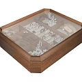 Wooden Jewelry Box With Glass Lid Divided Compartments For Rings And Accessories