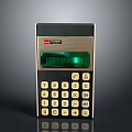 Vintage Electronic Calculator With Green Display And Number Buttons For Daily Use