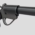Detailed View Of Black Revolver Handgun With Metal Barrel And Rubber Grip
