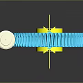 Air Conditioner Air Outlet 3D Model Featuring Blue Circular Component Yellow Ring And White Spiral