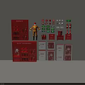 Essential Fire Fighting Equipment Collection Including Cabinets Extinguishers Uniform and Alarms