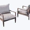 Modern Stylish Dining Chairs With Wooden Frame And Gray Comfortable Cushions