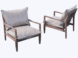 New Chinese Dining Chair Single Chair 3d model