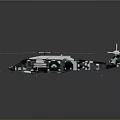 White Black Space Helicopter Model With Detailed Propellers For Aerospace Exploration