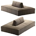 Modern Sectional Sofa With Soft Linen Fabric Neutral Tone And Removable Cushions