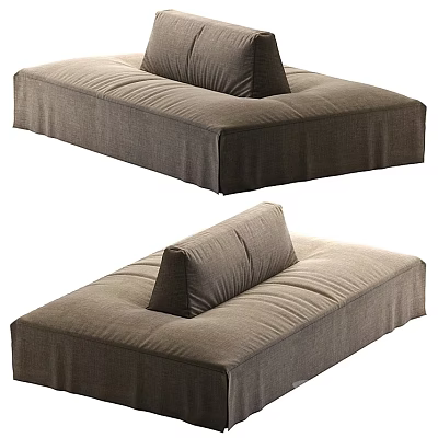 Modern Sectional Sofa With Soft Linen Fabric Neutral Tone And Removable Cushions 3d model