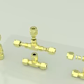 Elbow Fitting Connector Pipe Tee Threaded Connector Straight Pipe Fitting 3d model