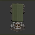 Vintage Modified Vehicle Featuring Green Canvas Top And Metal Body Tracks