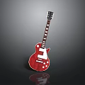 Red Electric Guitar With Black Neck And White Accents For Home Living