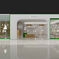 Fashion Clothing Store Interior With Window Displays And Hanging Apparel Racks
