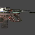 Futuristic Gun With Detailed Metallic Structure Glowing Tech Elements And Modern Design 3d model