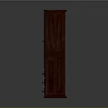Dark Red Wooden Wardrobe Featuring Double Doors And Bottom Drawers