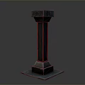 Black Heavy Duty Support Column Equipment Featuring Square Base And Top