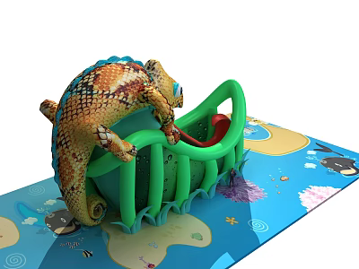 Modern amusement equipment lizard inflatable fort 3d model Modern amusement equipment lizard inflatable fort 3d model