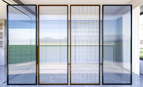 Modern partition Changhong glass partition glass partition frosted glass partition 3d model