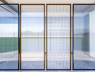 Modern partition Changhong glass partition glass partition frosted glass partition 3d model