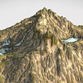 Scenic Mountain Landscape With Rocky Peaks Green Vegetation And Winding Streams