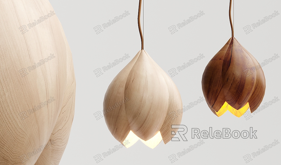 Nordic chandelier solid wood flower shaped chandelier model