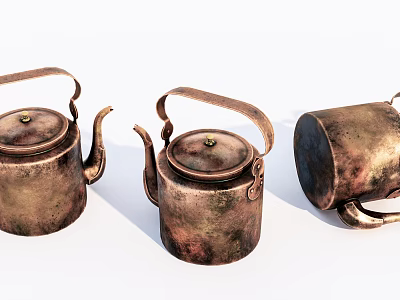 Modern Teapot Old Kettle 3d model Modern Teapot Old Kettle 3d model