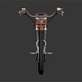 Vintage Orange And White Bicycle With Red Saddle And Large Wheels Design