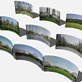 Beautiful Residential Landscape With Lush Green Lawns Trees And Modern Houses
